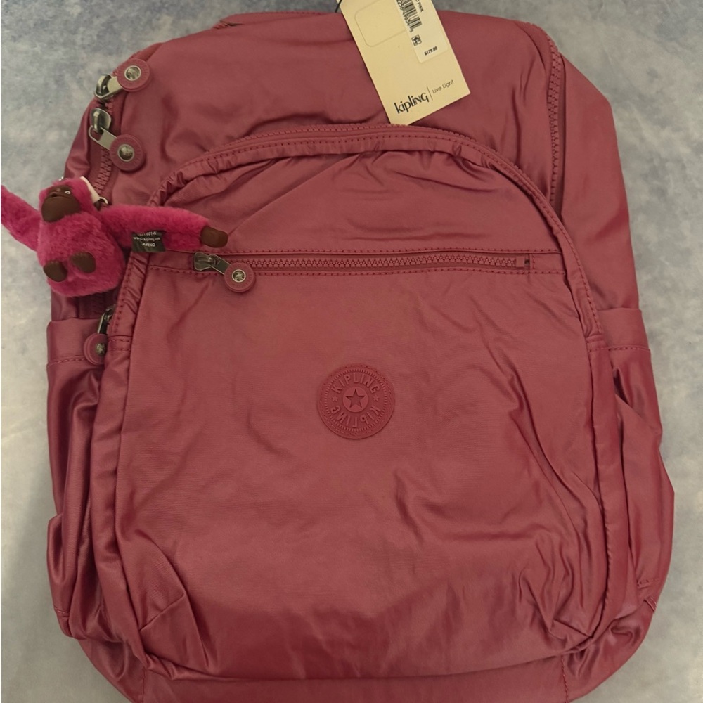 Kipling Seoul Extra Large Metallic 17" Laptop Backpack
Metallic pink